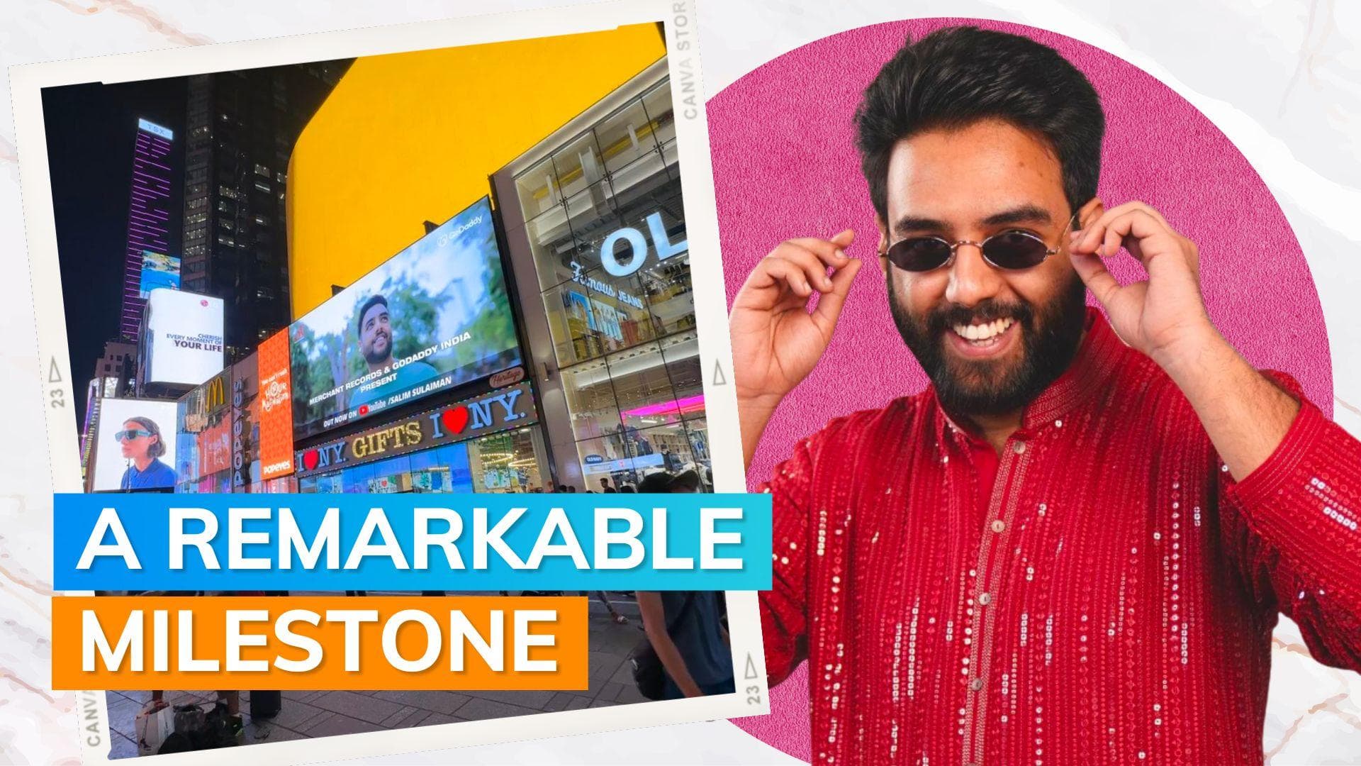 Yashraj Mukhate makes it to Times Square; song with Salim-Sulaiman Merchant featured on billboard