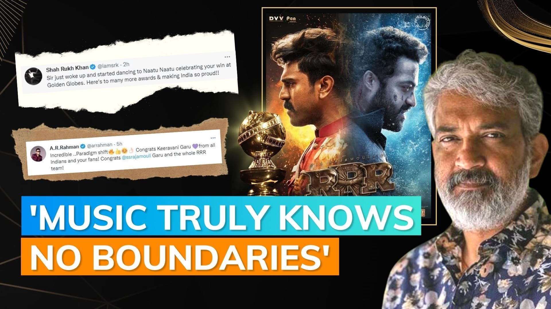Golden Globes 2023: 'RRR's big win; SS Rajamouli, Jr NTR, AR Rahman, Shah Rukh Khan & others celebrate 