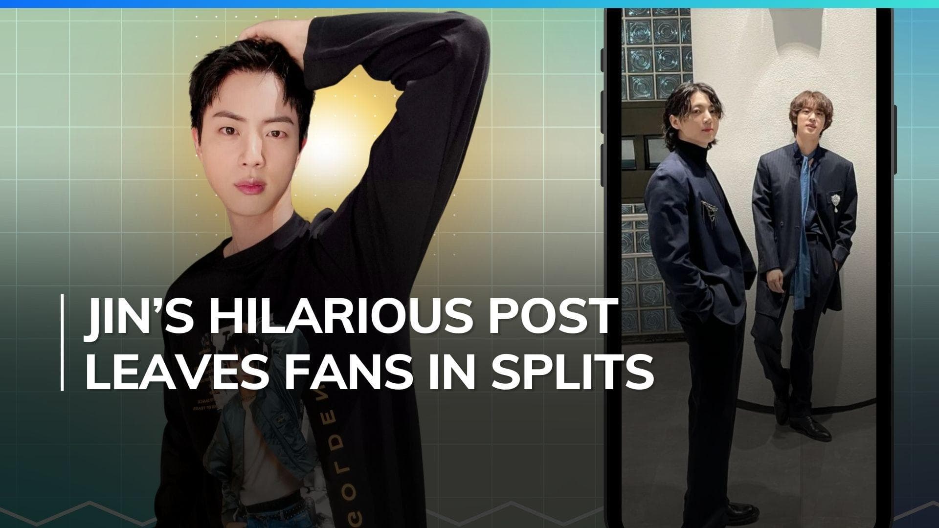 BTS eldest member Jin wears T-shirt featuring Jungkook’s picture, imitates his pose  