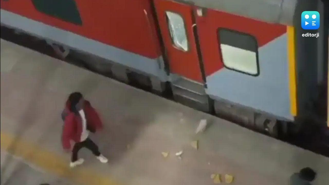 Watch: Passengers pelt stones at Maha Kumbh-bound train over locked doors