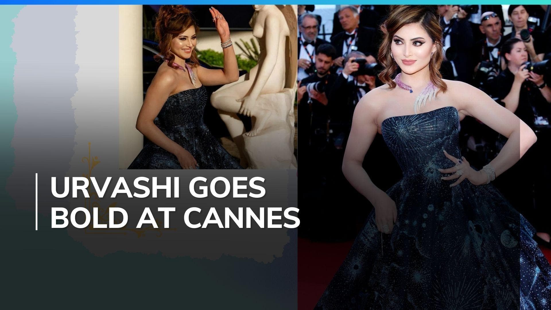 Cannes 2024: Urvashi Rautela sizzles in a royal blue gown, steals the show with dramatic necklace 