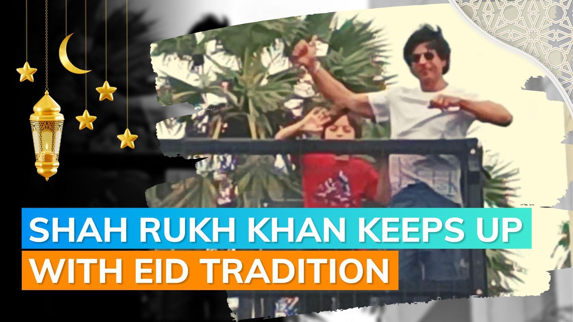 Eid Al-Adha 2022: Shah Rukh Khan-son AbRam Khan wave to fans gathered outside their residence, Mannat