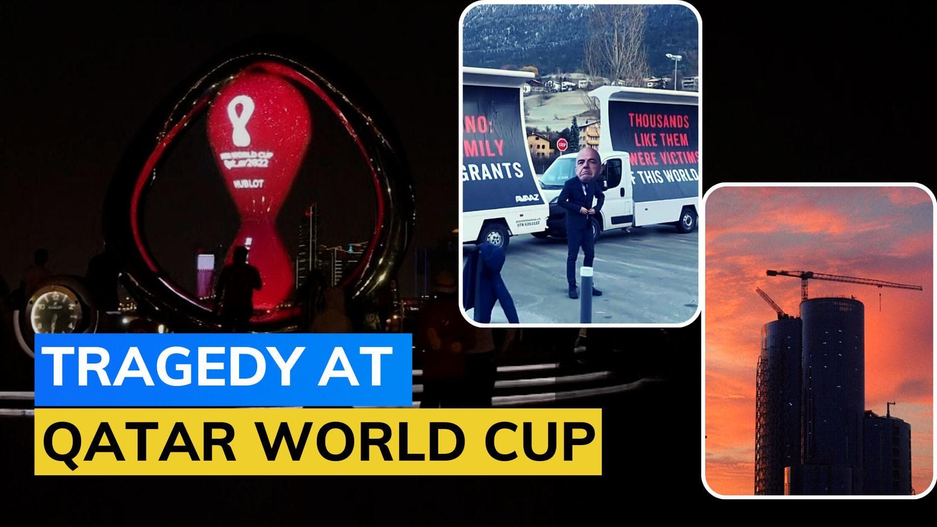 Qatar confirm migrant worker's death at World Cup team base, activists protests in FIFA boss's hometown