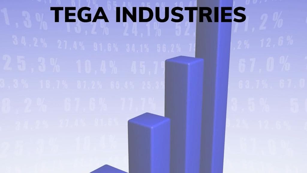 Bumper listing for Tega Industries; lists at over 60% premium to issue price