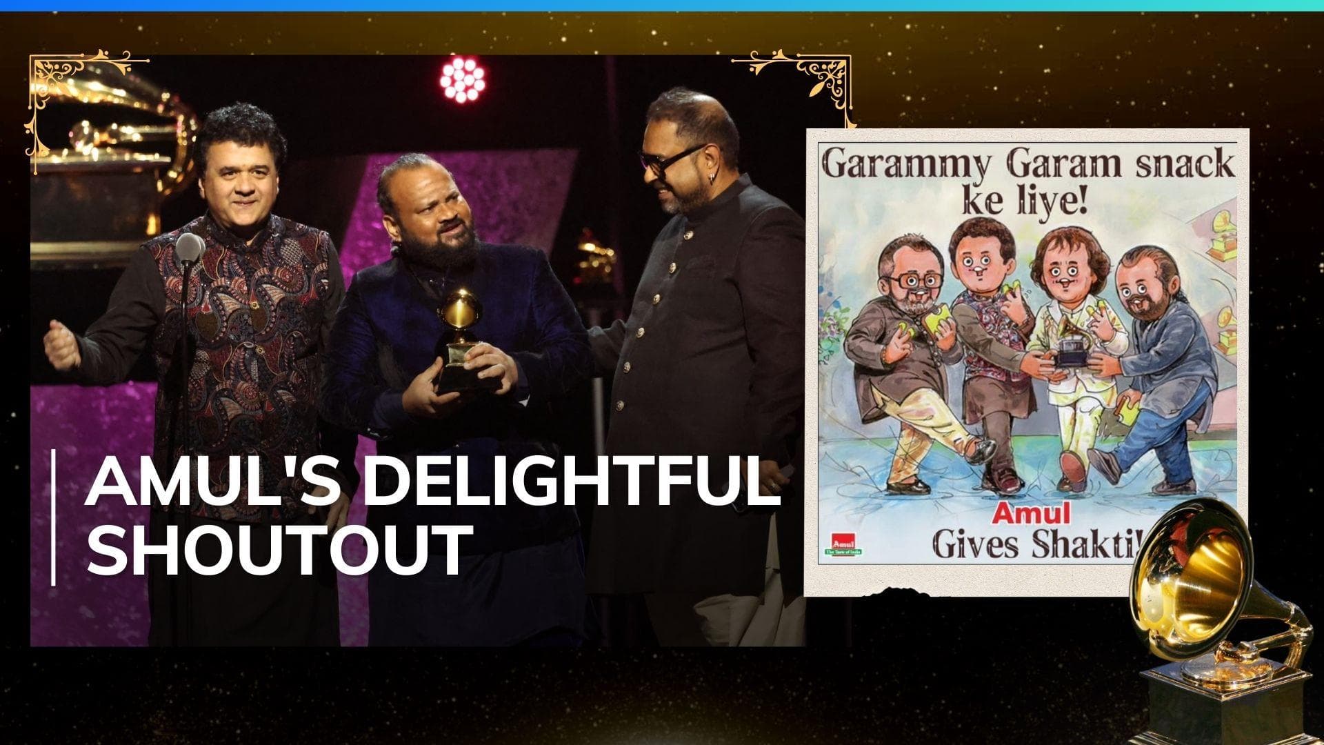 Amul celebrates Shankar Mahadevan, Zakir Hussain's Shakti for Grammy win with 'Garammy Garam' shoutout!