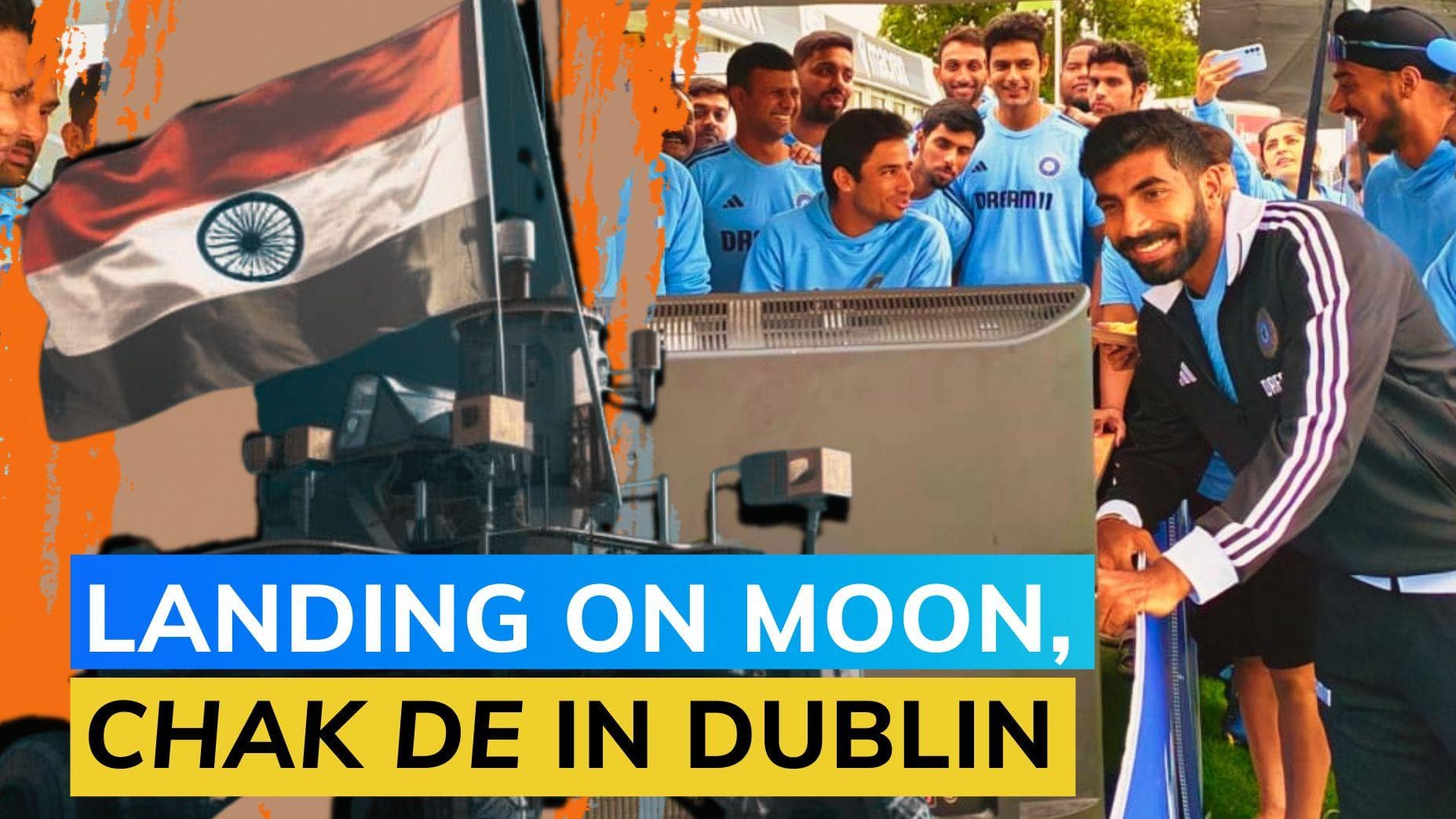 Team India celebrates the successful landing of Chandrayaan 3 | Watch