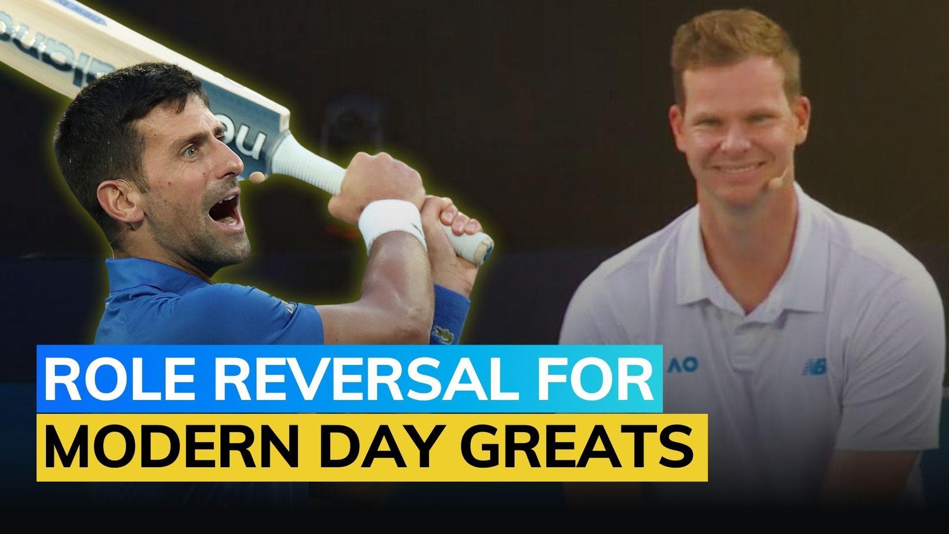 Novak Djokovic tries his hand in cricket while Steve Smith shocks joker with his return in tennis - WATCH