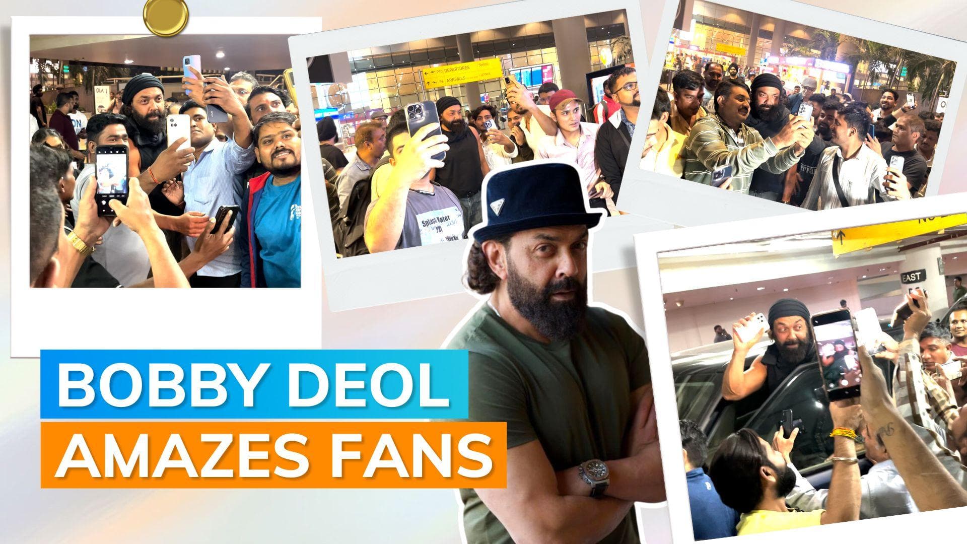 Bobby Deol mobbed by fans at airport, remains calm and obliges to selfie requests