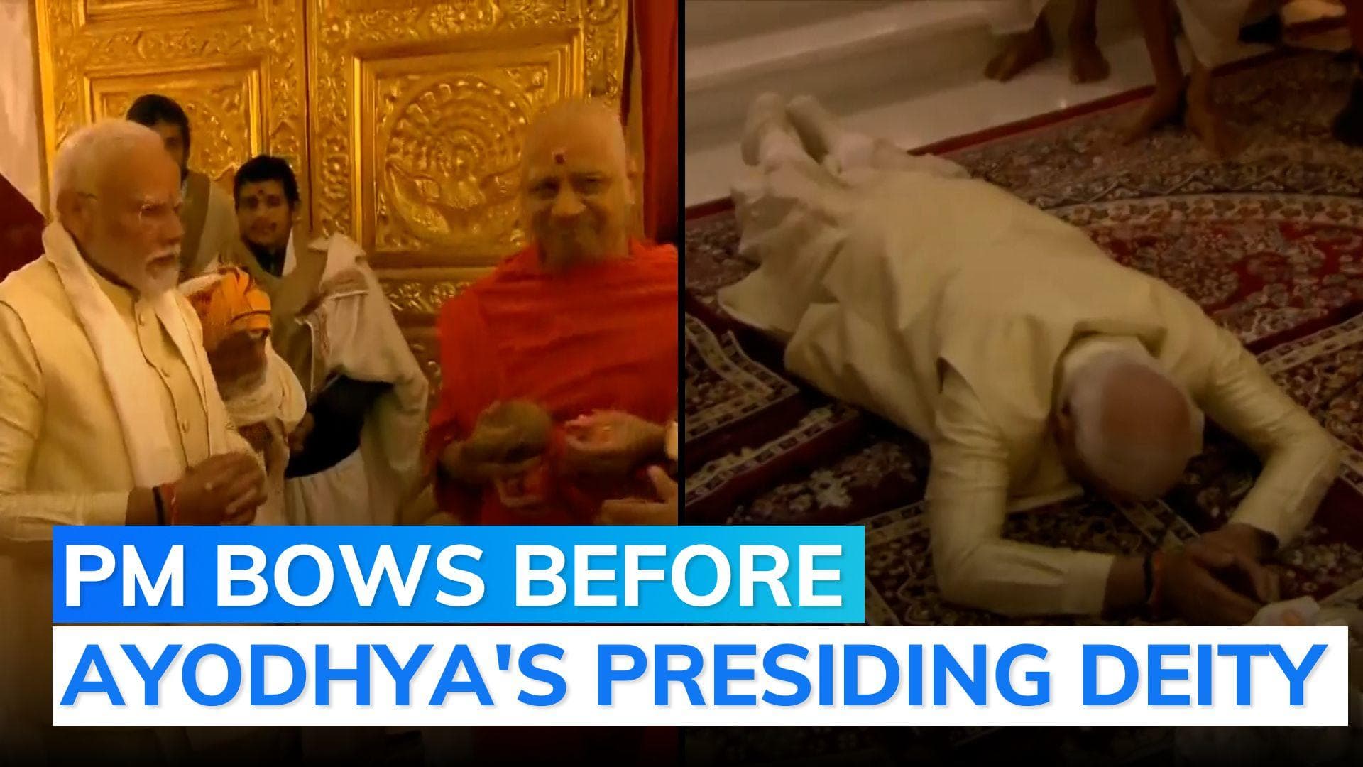 Watch: PM Modi's 'dandvat pranam' in front of new Ram Lalla idol