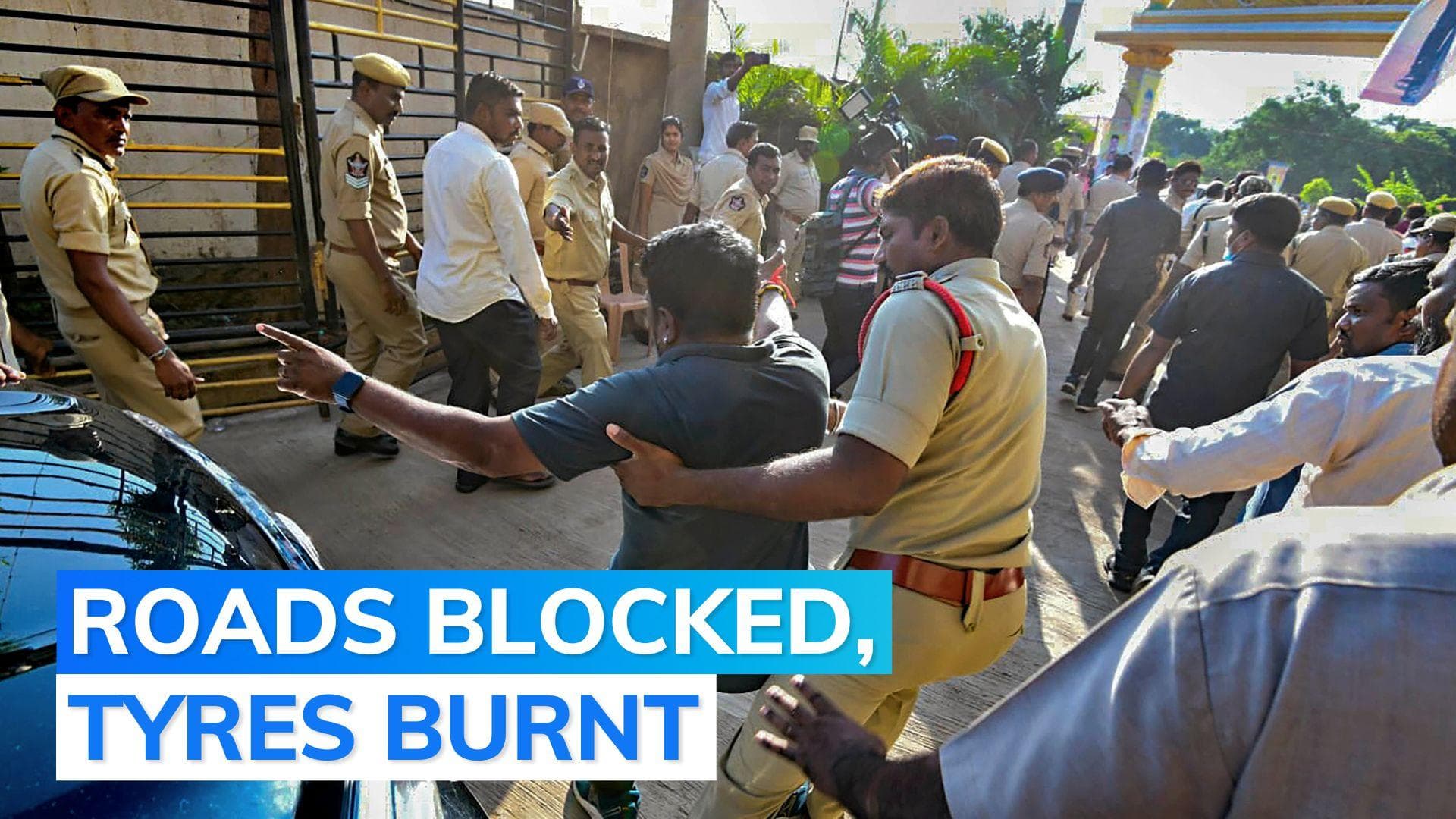 Protests in Andhra Pradesh after arrest of former CM Chandrababu Naidu