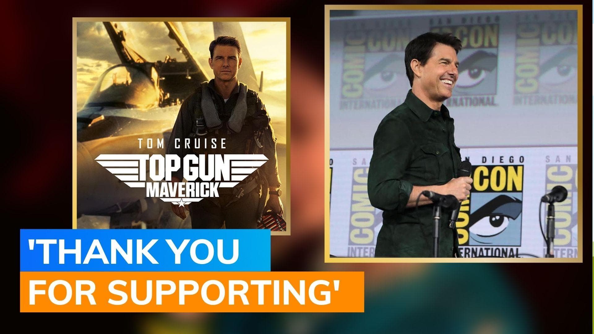 Tom Cruise records a special message for fans as he jumps off a plane. Watch video