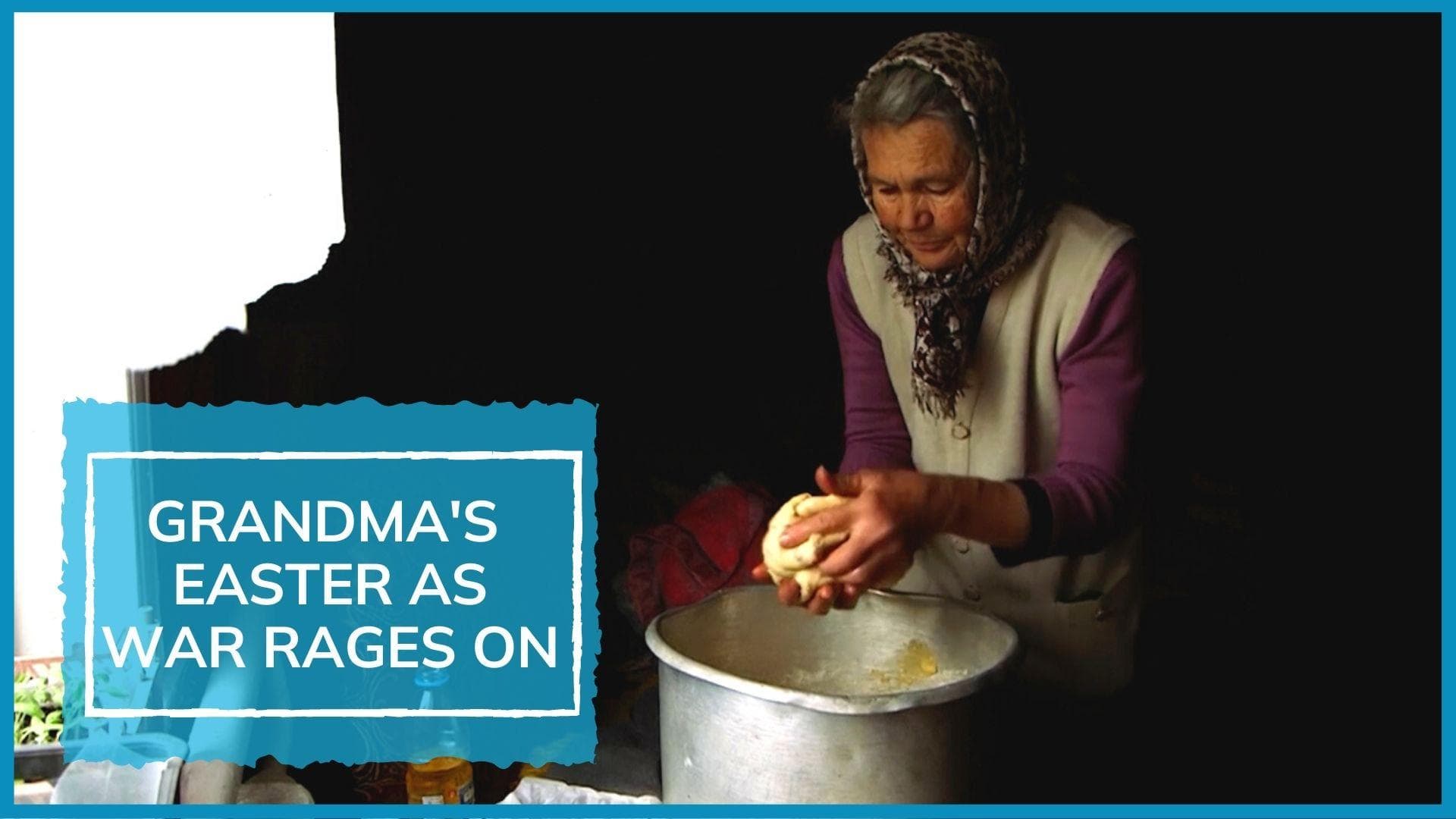 Ukrainian grandma bakes cake for Orthodox Easter amid rubble