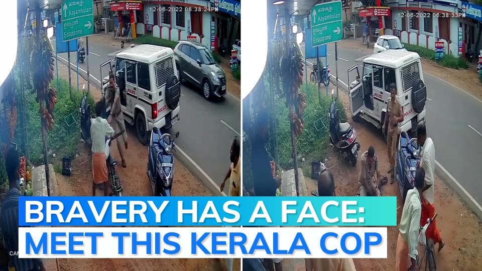 Watch:  Kerala police officer takes down attacker holding giant machete