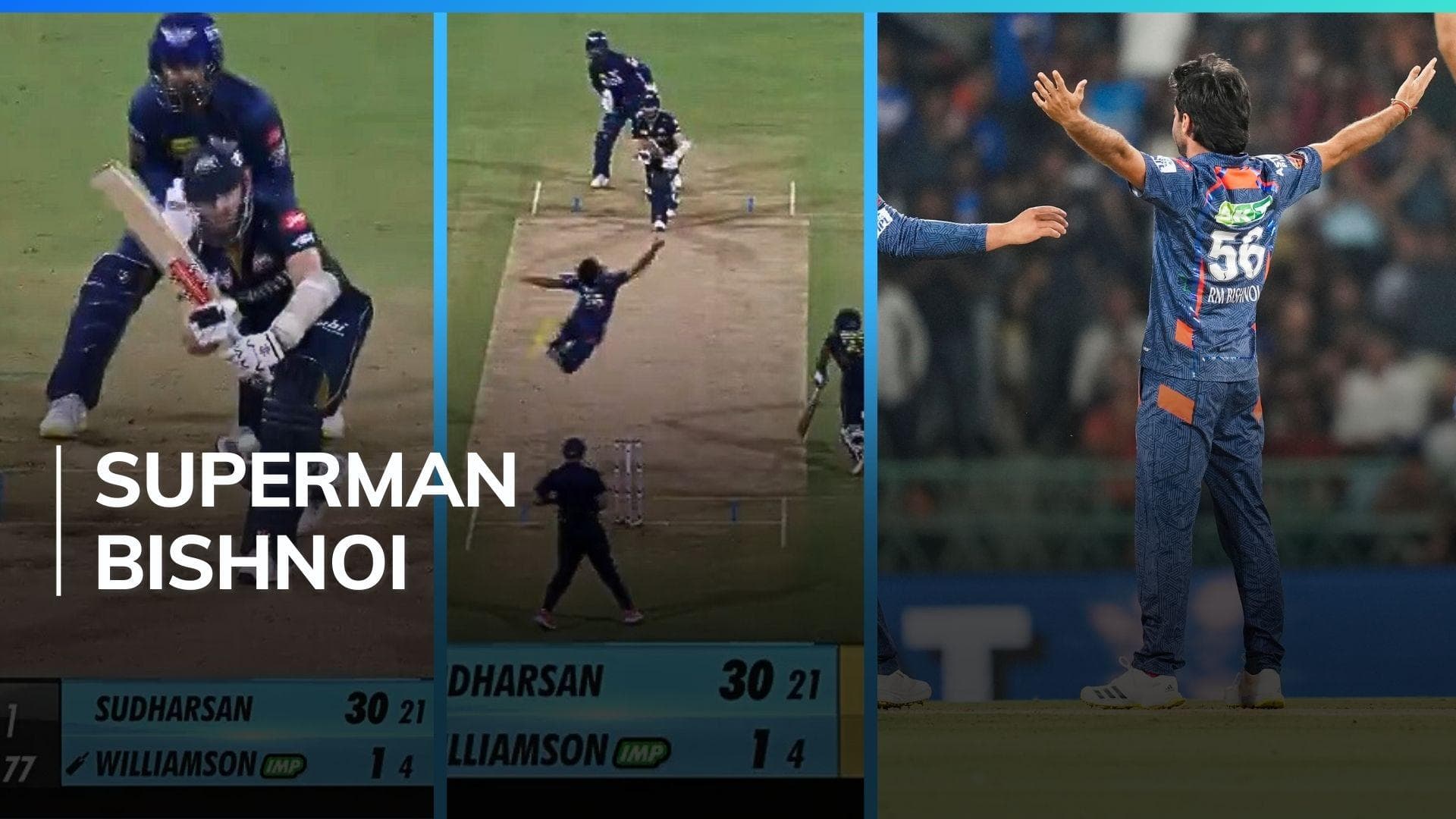 Watch! Ravi Bishnoi takes a blinder to dismiss Kane Williamson | IPL 2024, LSG vs GT