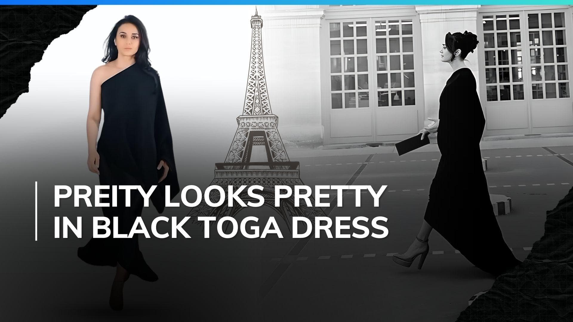 Preity Zinta takes over Paris in Stephane Rolland black toga dress, fans cannot believe she is 49 | Watch