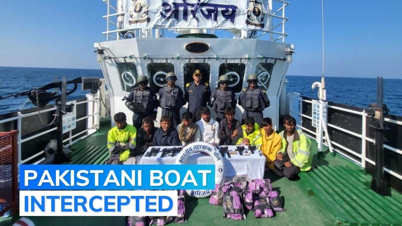 Pakistani boat carrying 300 kg drugs intercepted by Indian Coast Guard, ten arrested