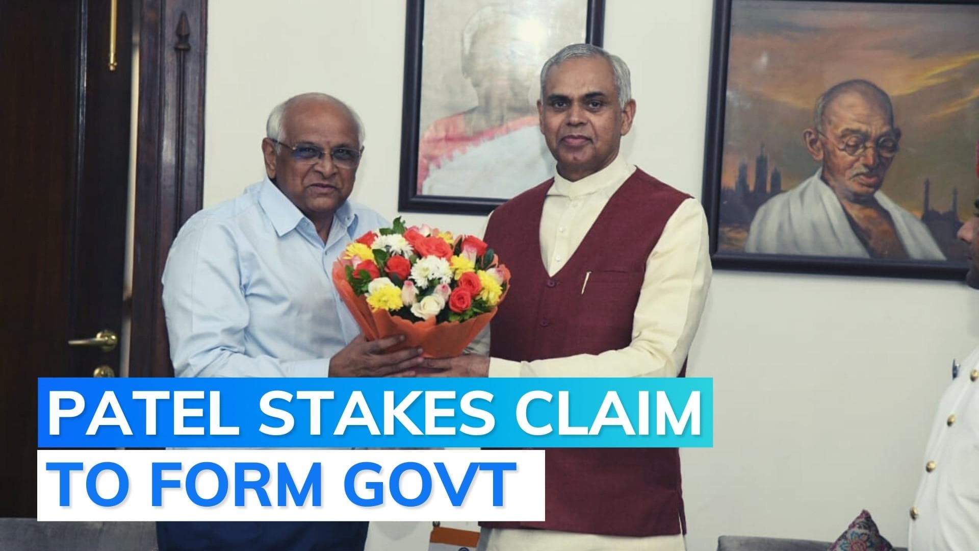 Bhupendra Patel meets Gujarat governor, stakes claim to form government