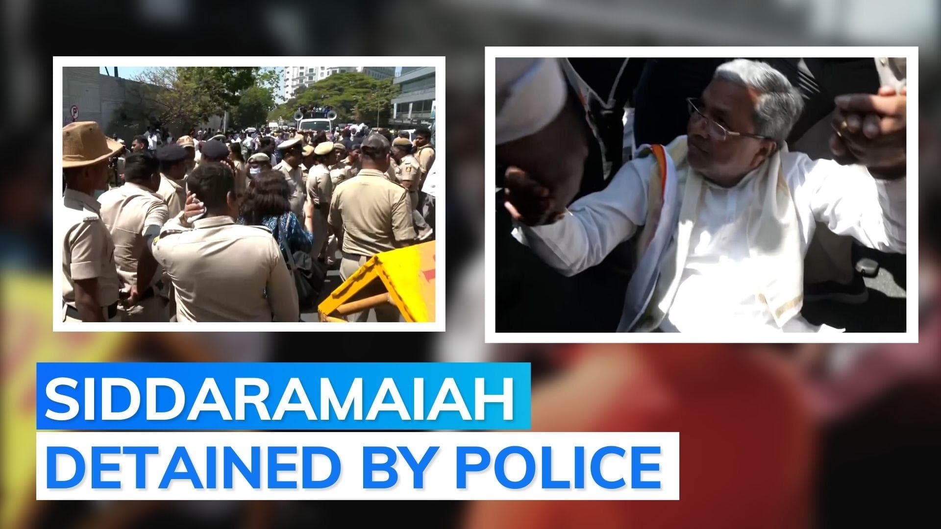 Watch: Congress leaders protest in Bengaluru, demand BJP MLA's resignation in bribery case