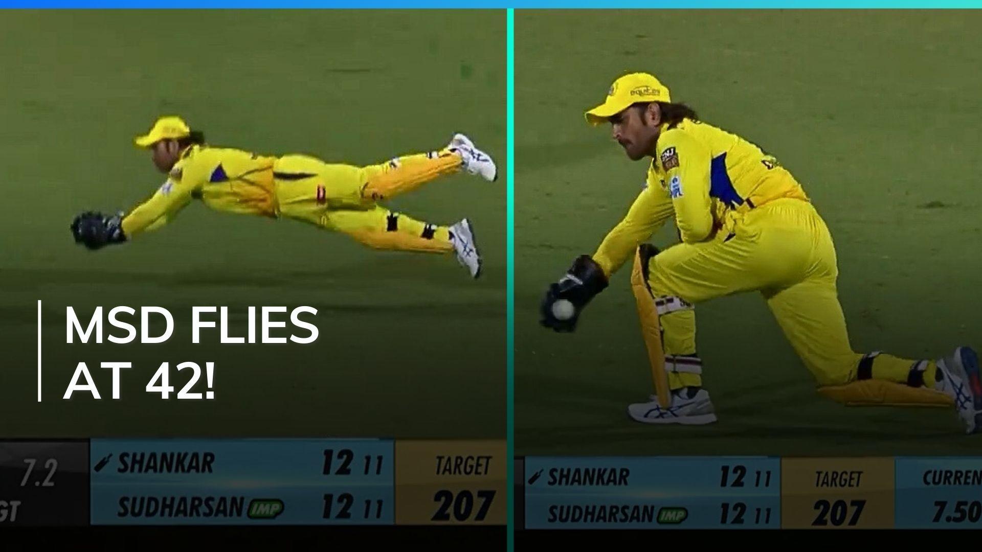 Watch! MS Dhoni takes a flying catch to dismiss Vijay Shankar in IPL 2024 | CSK vs GT