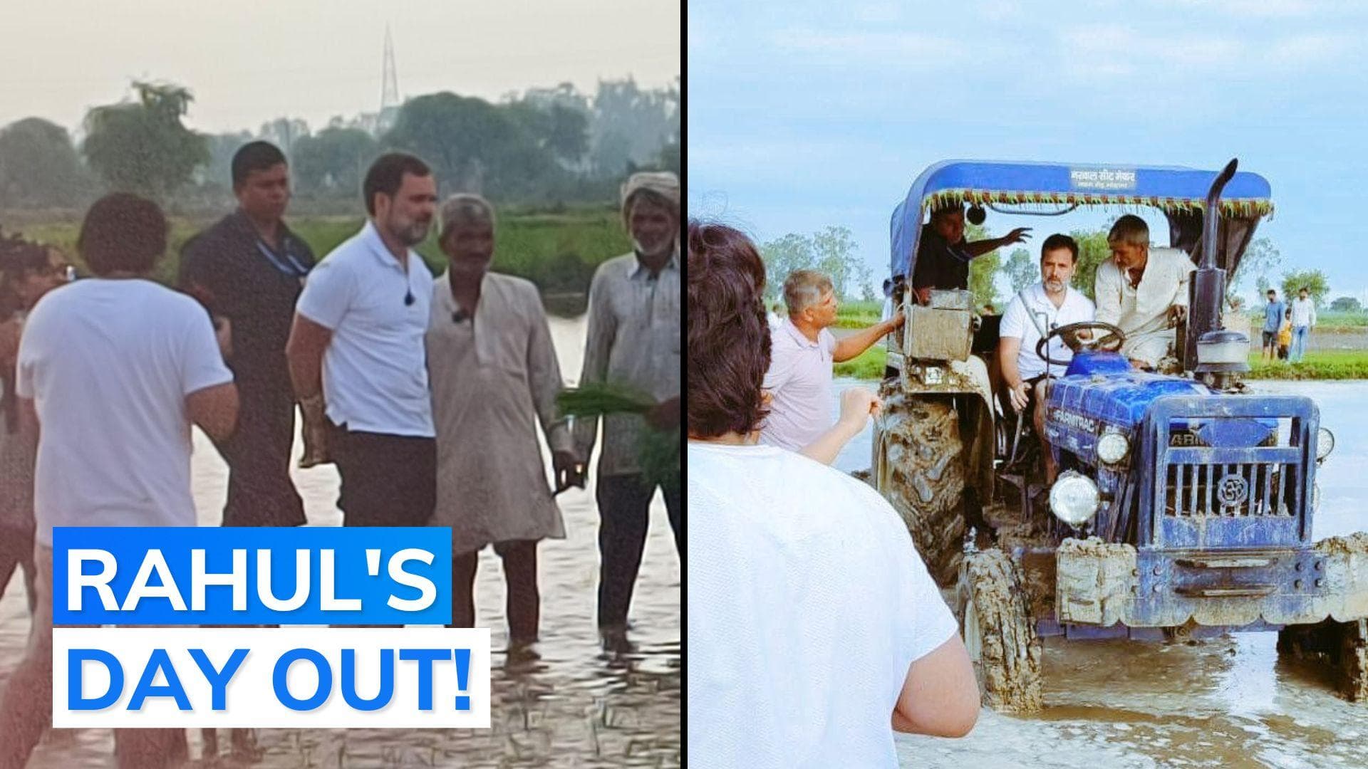 In pix: Rahul Gandhi's interaction with farmers, tractor ride in Haryana