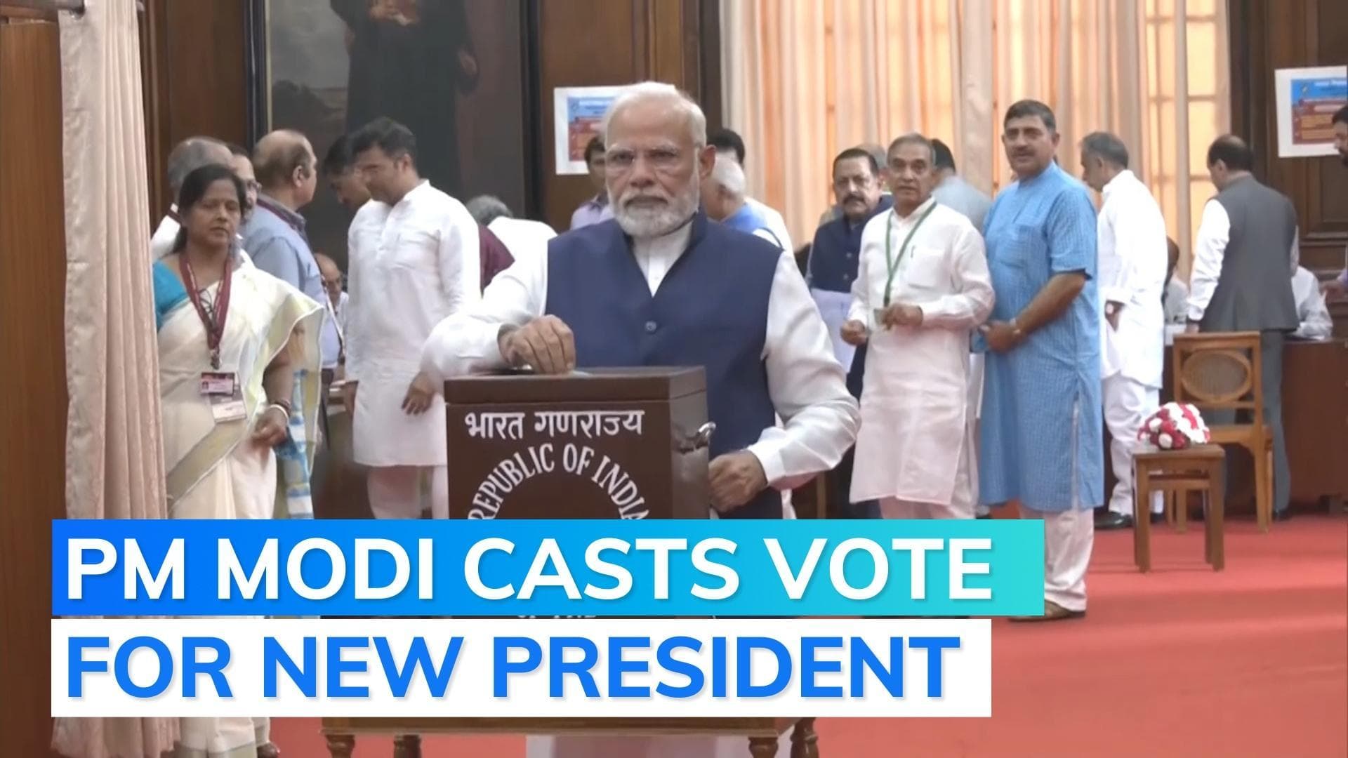 Watch: PM Modi casts vote with special pen; among first MPs to vote in Presidential Election