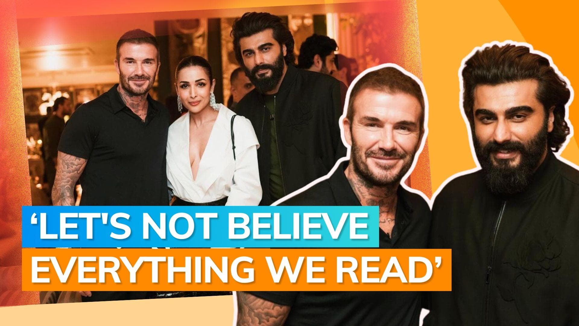 Arjun Kapoor responds to troll who claimed he tried to look tall while posing with David Beckham