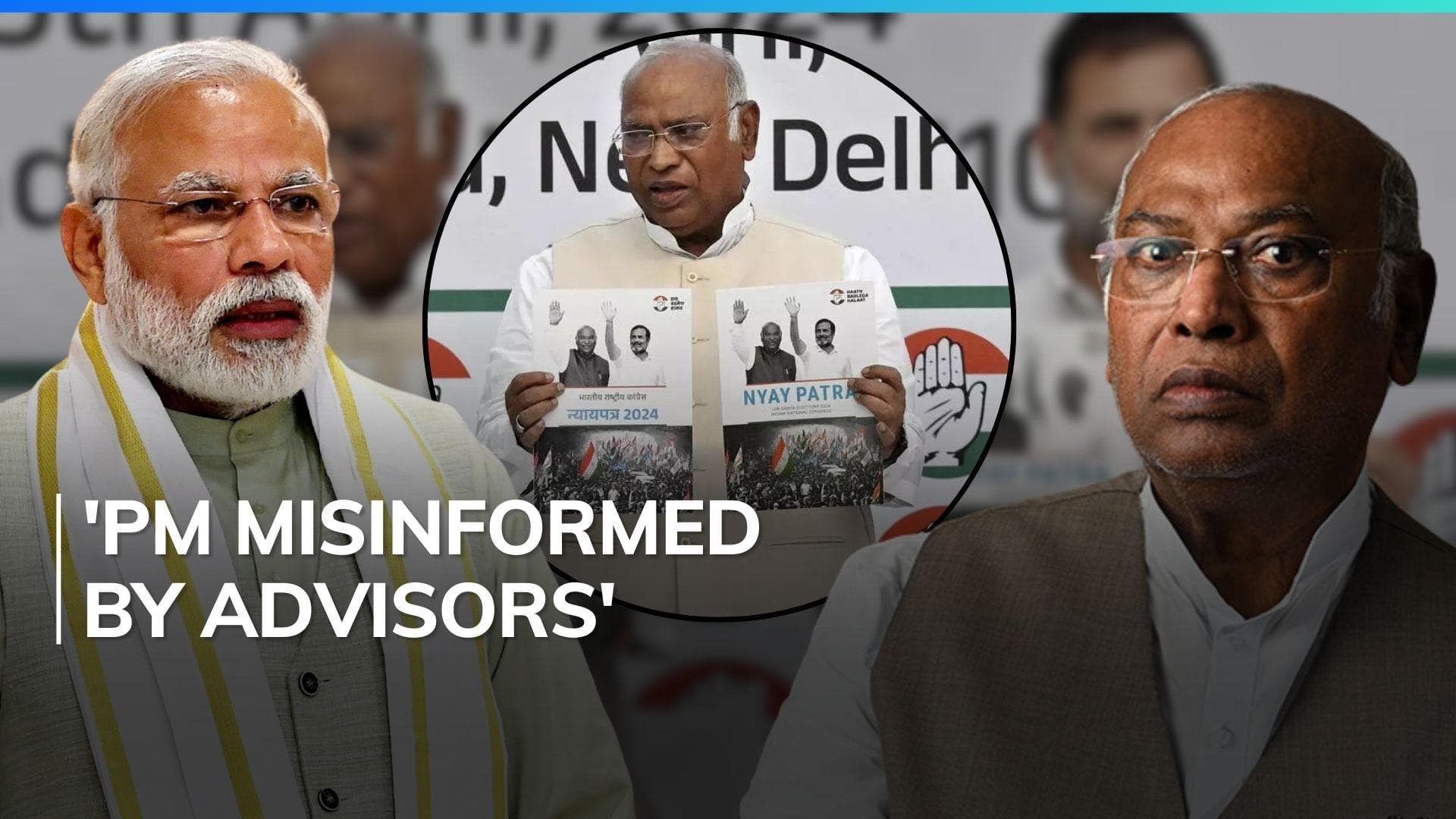 Kharge writes to PM Modi seeking time to explain Congress' 'Nyay Patra'