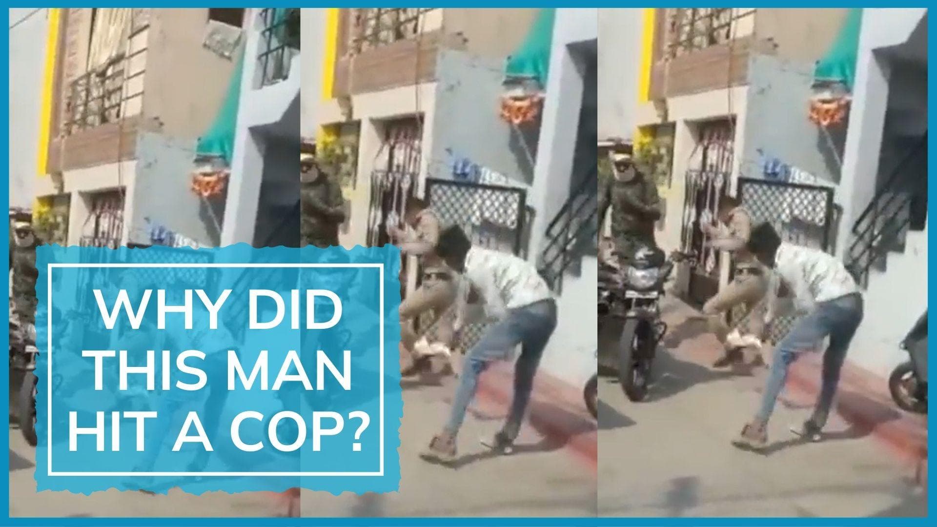 On cam: Man snatches policeman's stick, hits him after minor accident