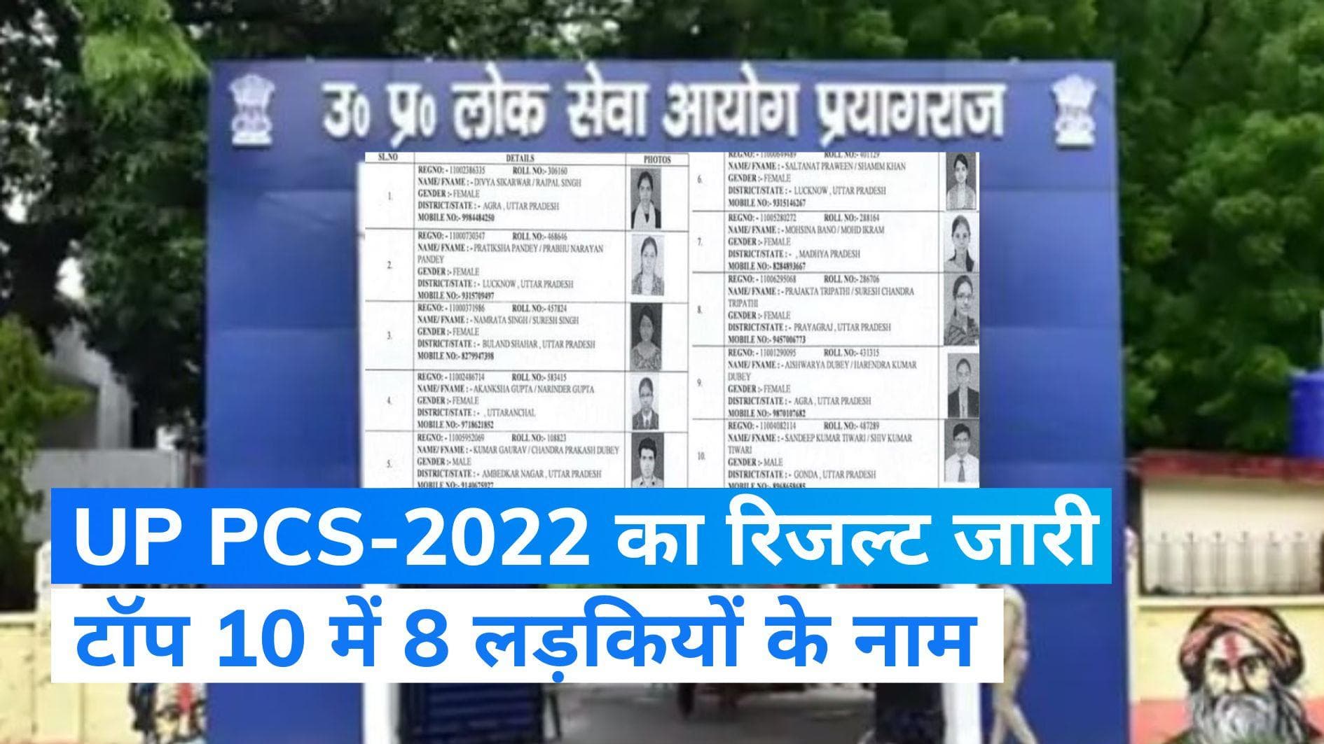 UPPCS 2022 Result: फाइनल रिजल्ट जारी, टॉपर बनीं आगरा की दिव्‍या सिकरवार, टॉप 10 में 8 लड़कियां