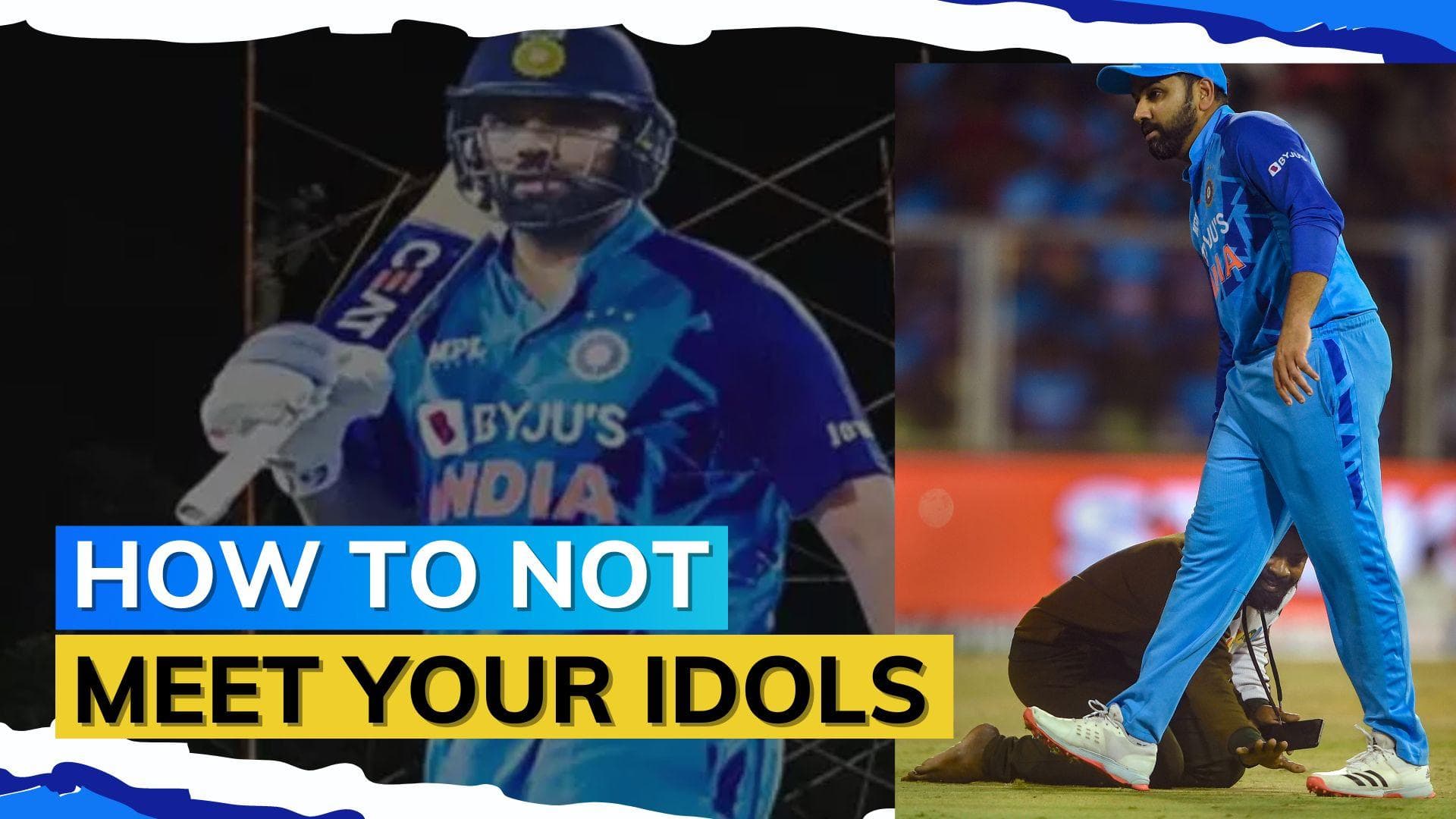 IND vs SA: Watch how a fan breached security to touch Rohit Sharma's feet