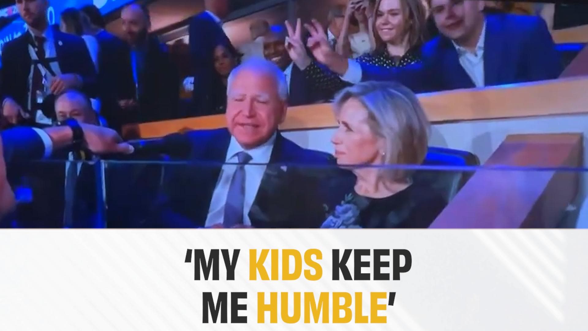  'Bunny Ears' For Democratic VP Nominee Tim Walz, As His Kids Steal The Show At DNC Chicago