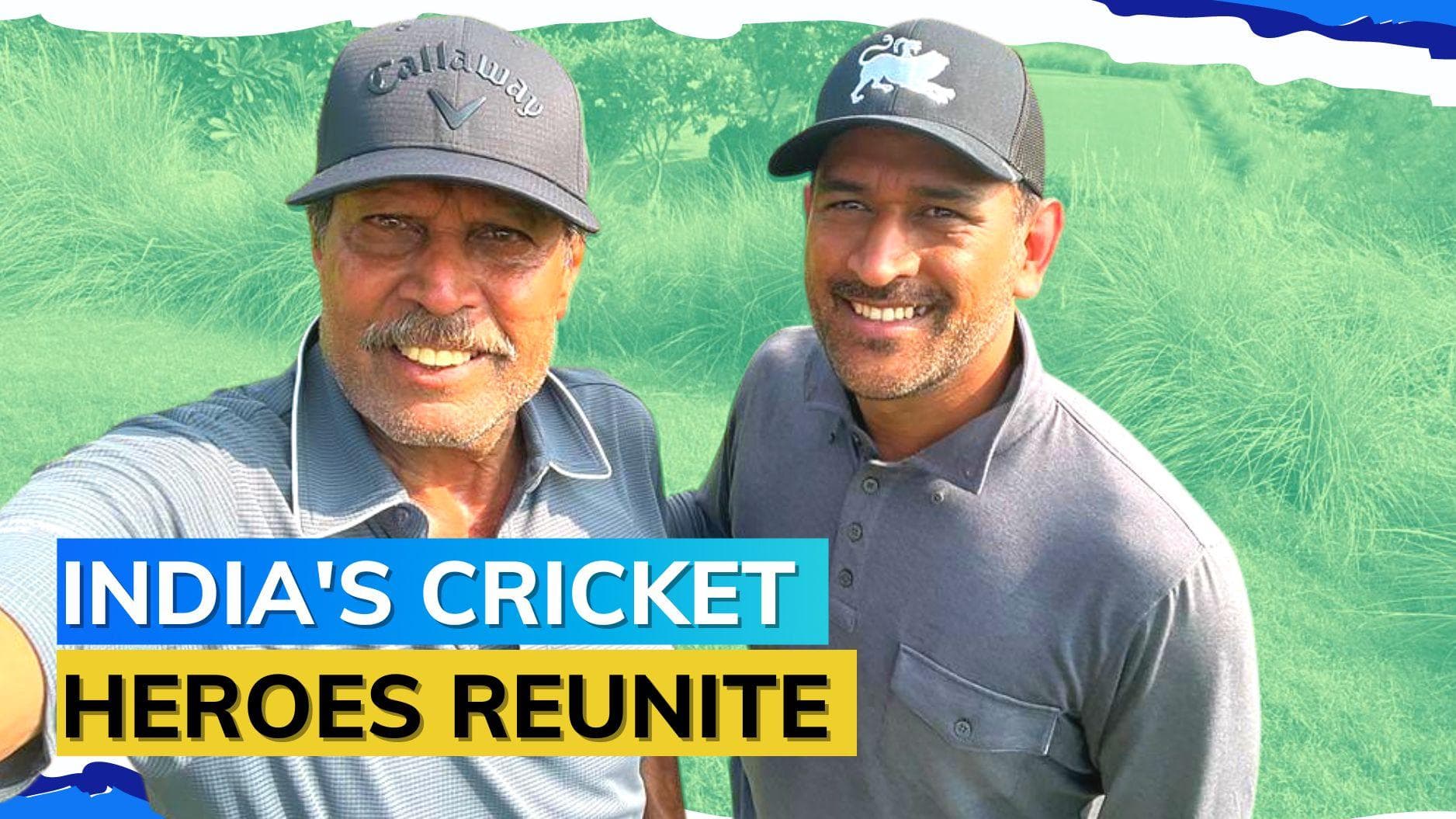 India's World Cup winning captains MS Dhoni & Kapil Dev enjoy Golf together