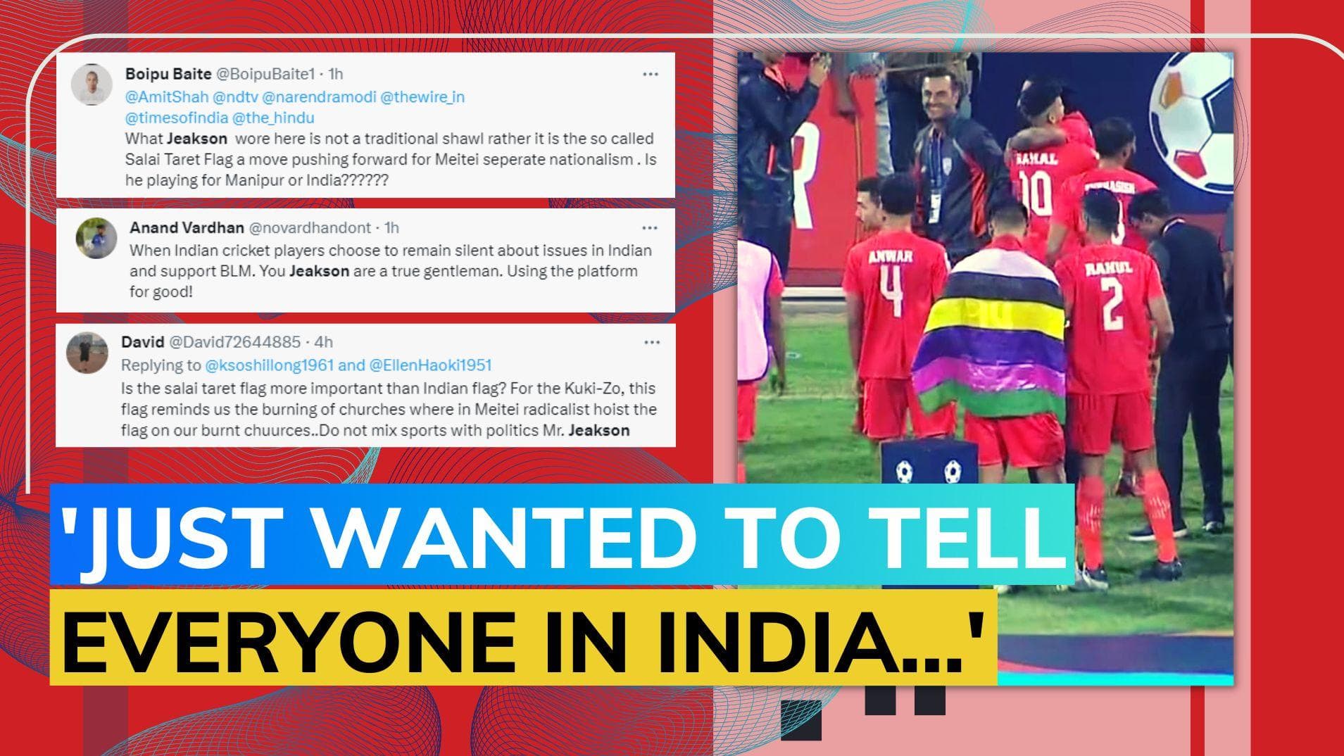 Manipur footballer Jeakson Singh celebrates SAFF Cup win with Meitei flag, raises eyebrows