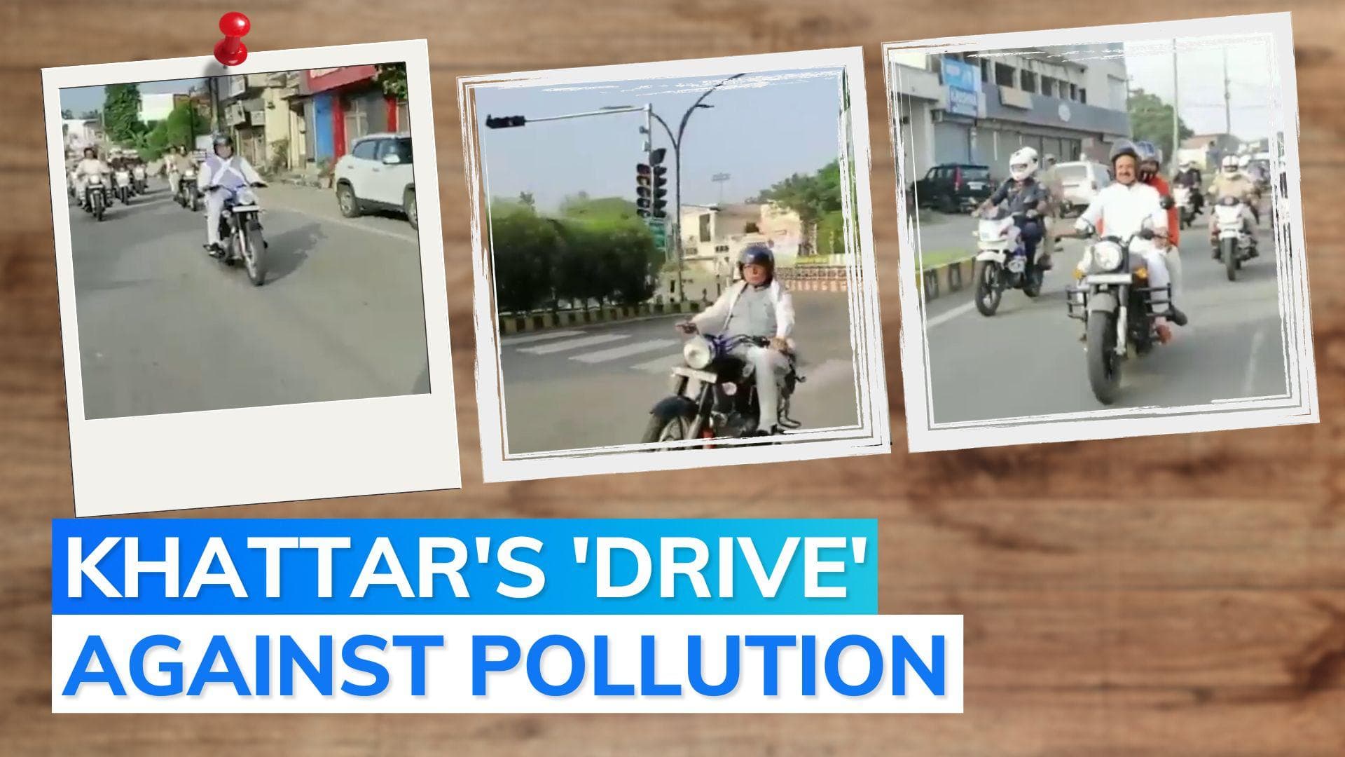 Watch: Haryana CM ML Khattar rides bike to Karnal airport on 'car free' day