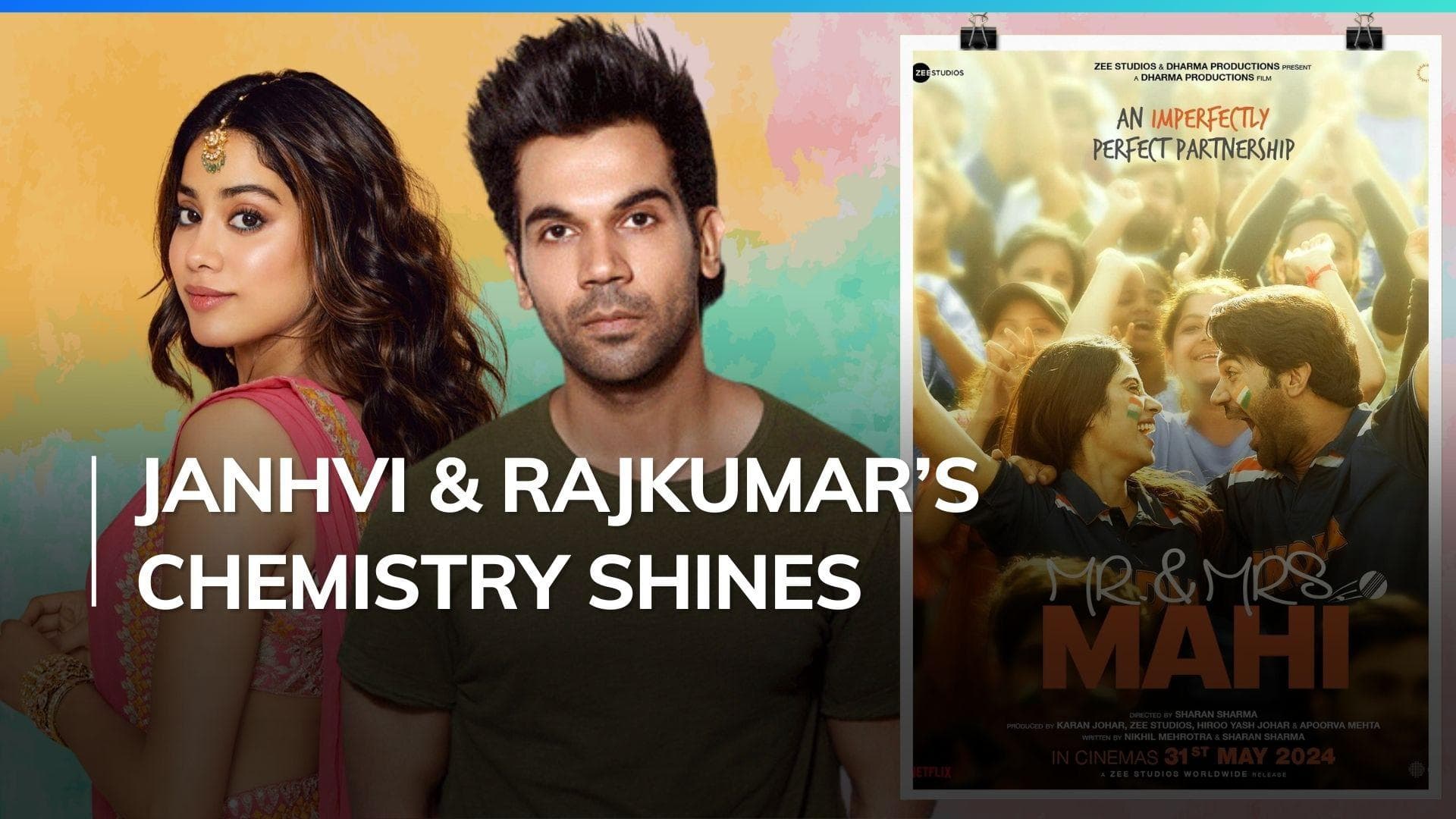 ‘Mr & Mrs Mahi’ posters out: Rajkumar Rao and Janhvi Kapoor show their ‘imperfectly perfect partnership'