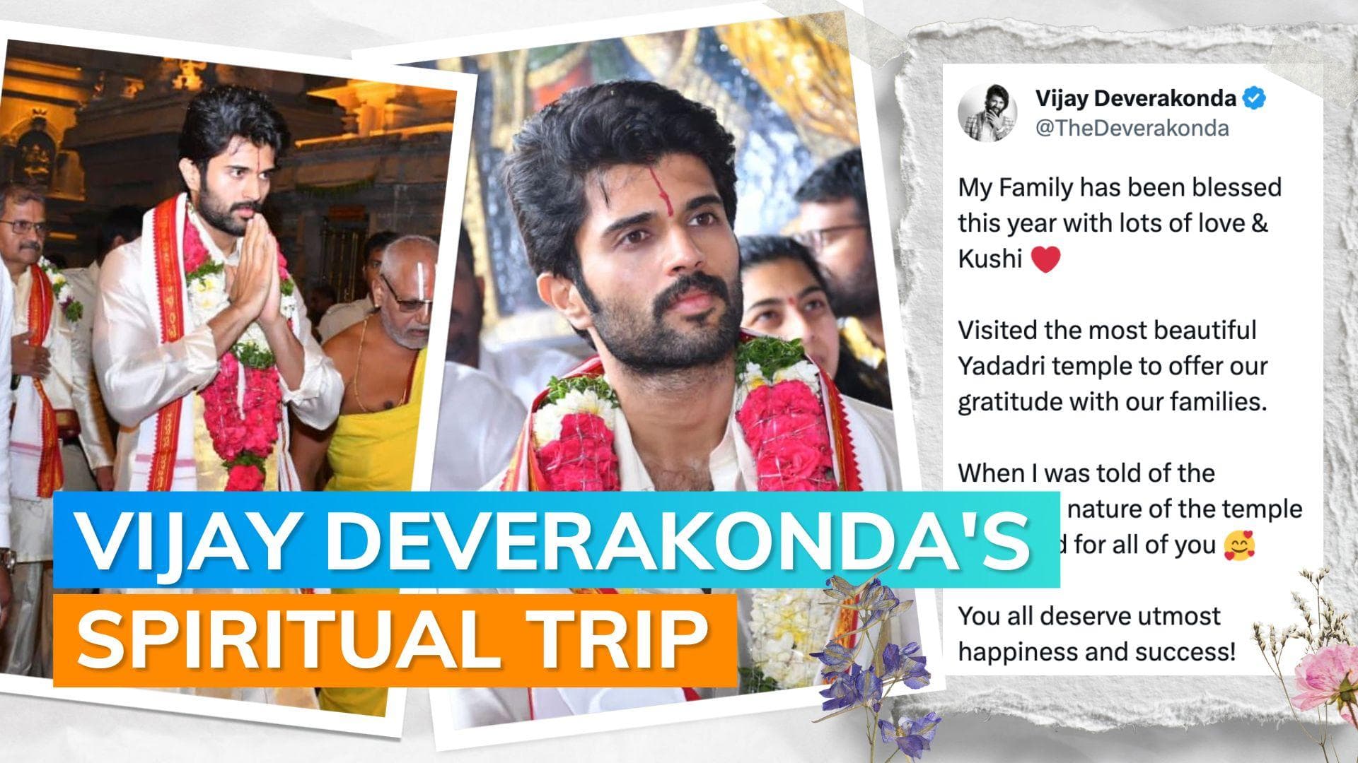Vijay Deverakonda offers prays at Yadadri Temple after ‘Kushi’ receives good response; see pics 