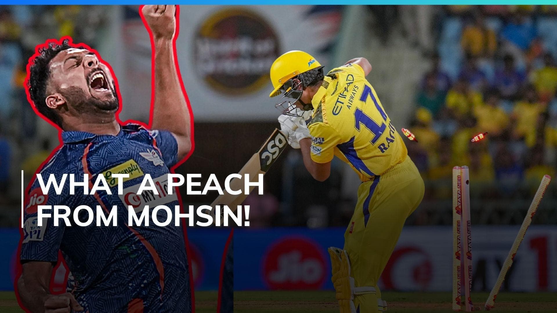 Watch: Mohsin Khan's brilliant inswinger castles Rachin Ravindra for golden duck in LSG vs CSK
