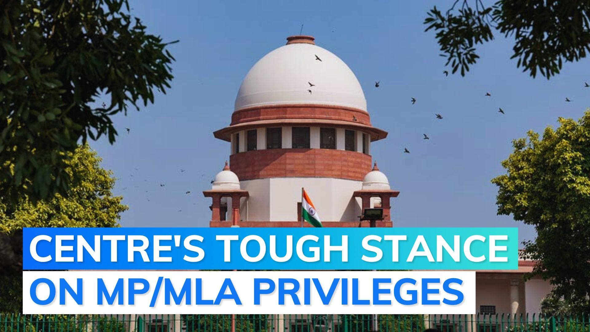 'Lawmakers can't have immunity in bribery cases': Centre tells SC