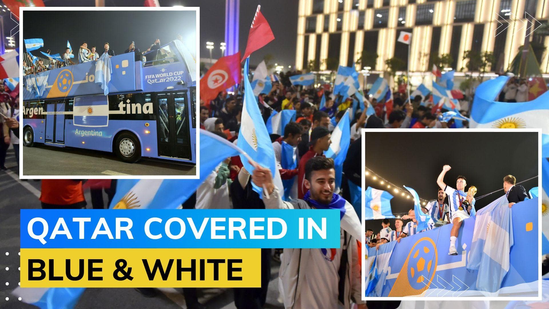 Watch! Lionel Messi leads Argentina's open-top bus parade in Qatar after World Cup win