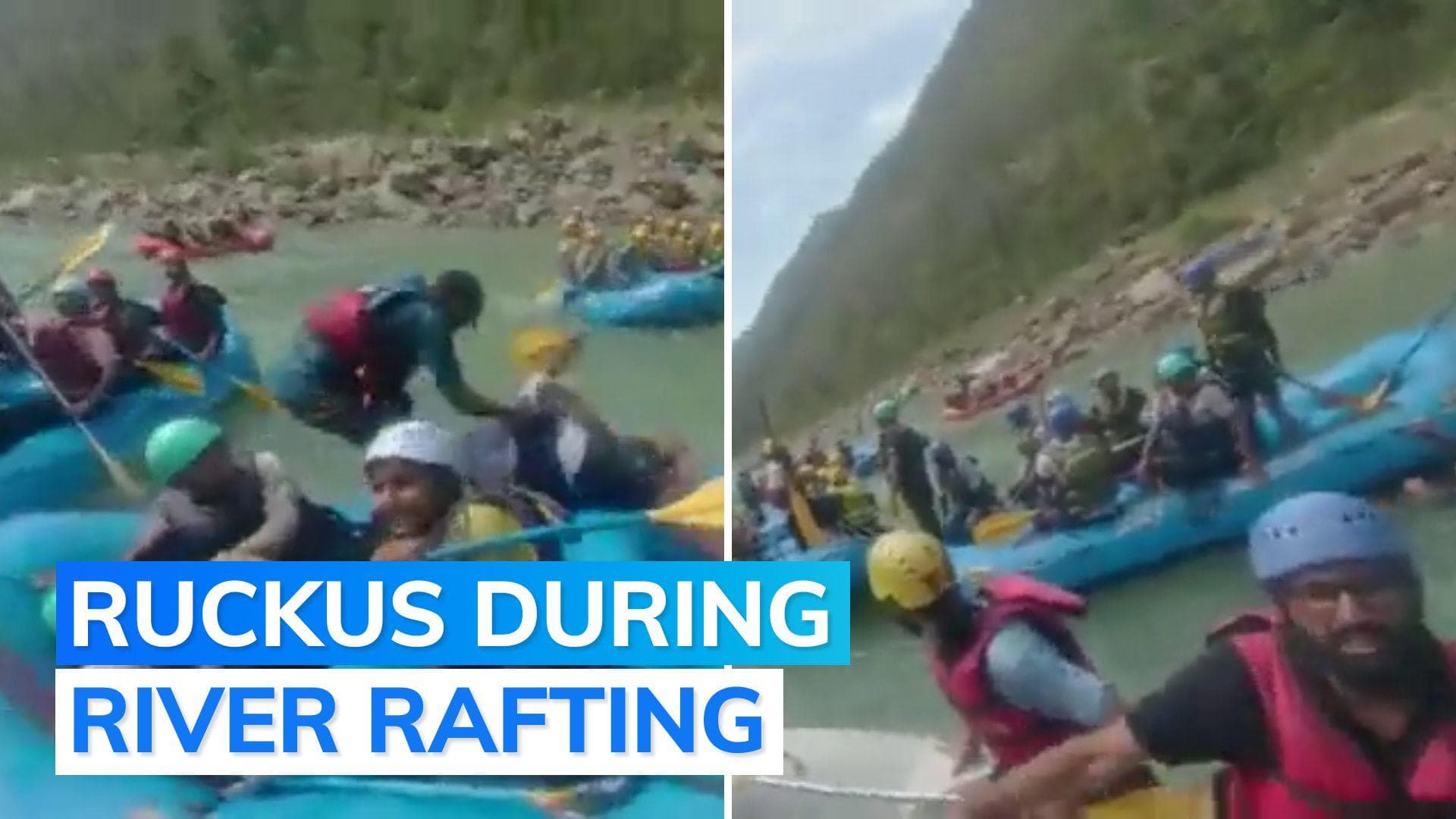 On cam: tourists fight in Rishikesh, hit each other with paddles on rafts