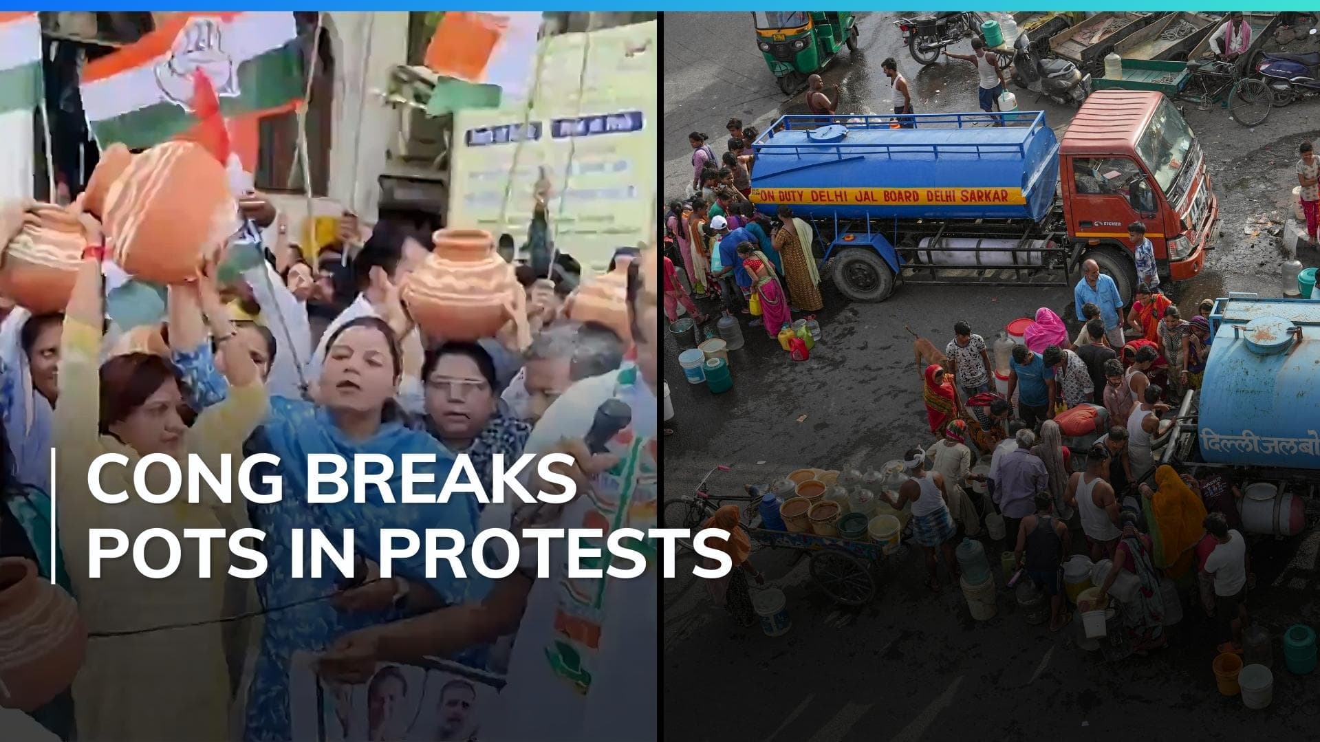 Water crisis in Delhi: AAP pleads Haryana to release more water as ally Cong stages protest 