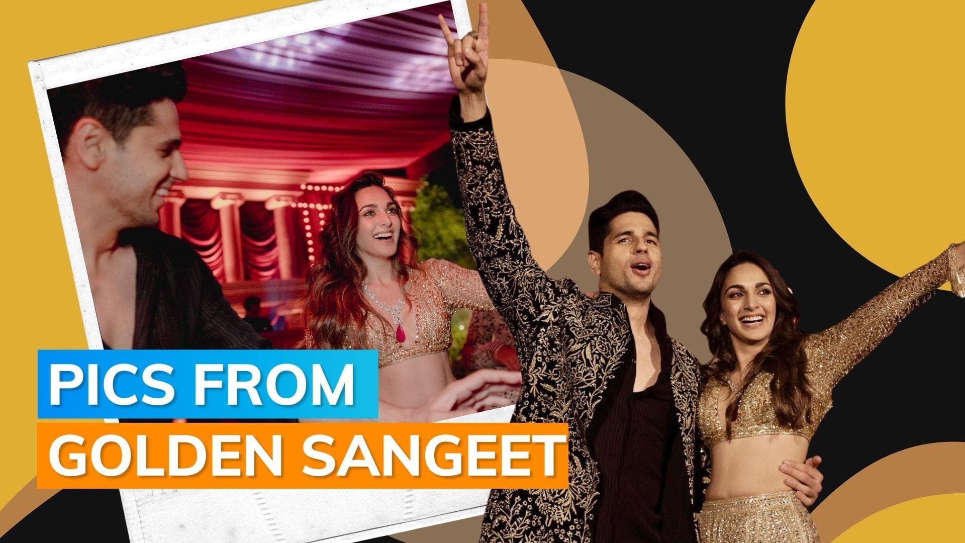 Kiara Advani, Sidharth Malhotra share pics from their golden sangeet: ‘Something about that night’