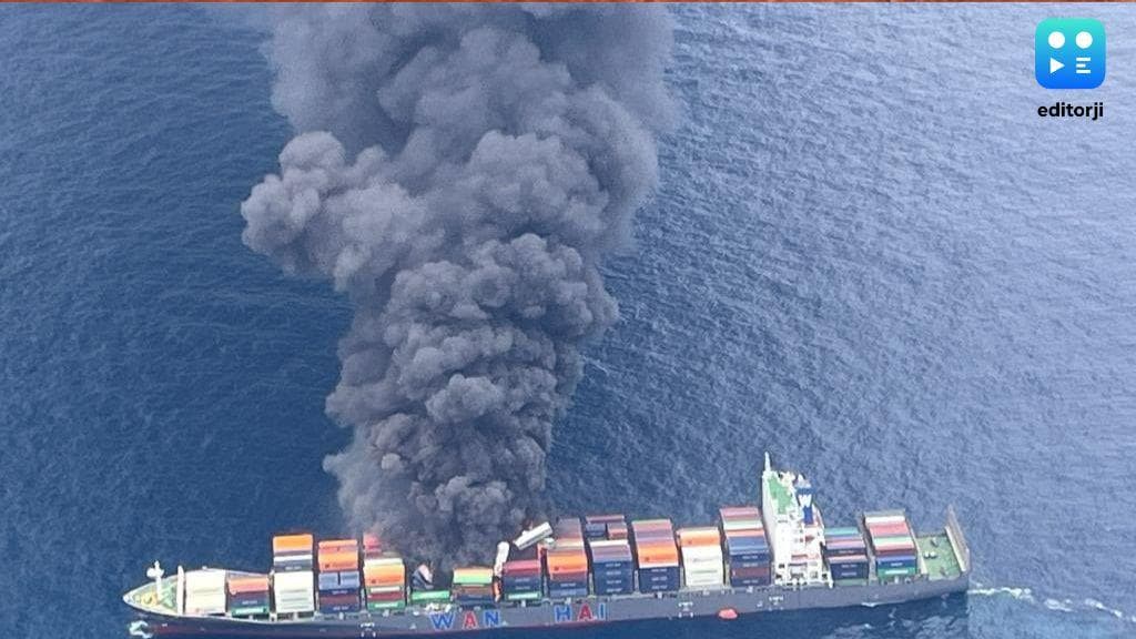 Massive fire breaks out on Singapore ship