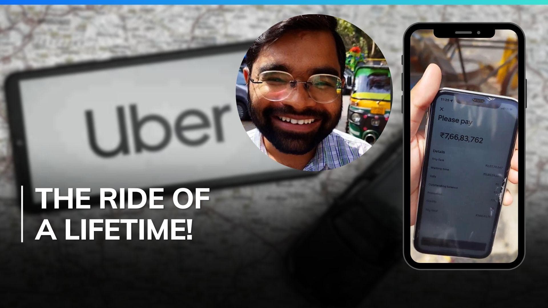 Man takes Uber auto for ₹62, gets bill over ₹7 crore