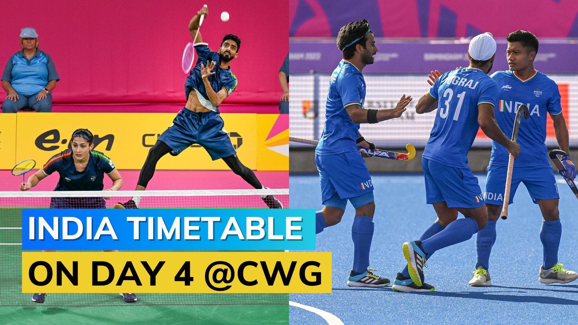 CWG India's Day 4 schedule: IND vs ENG hockey, Badminton, Table Tennis, Weighlifting event on August 1