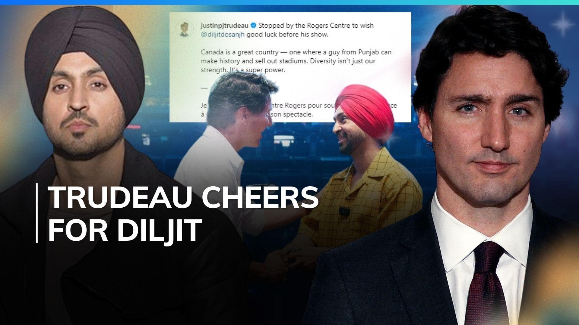 Justin Trudeau surprises Diljit Dosanjh ahead of his sold-out Toronto show; cheers ‘Punjabi aa gaye oye’