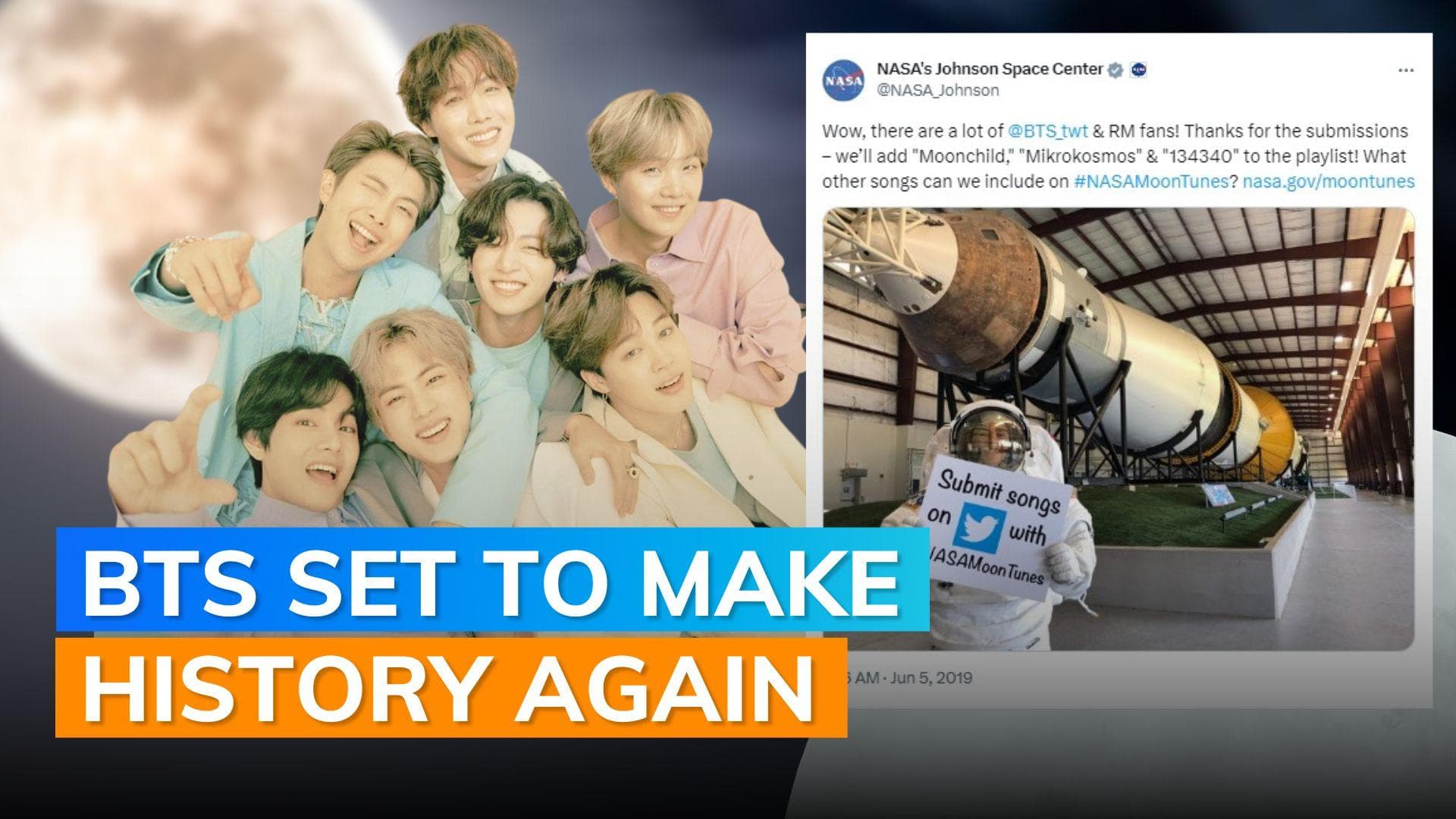 NASA picks 3 BTS songs including RM's solo track ‘Moonchild’ for 2024 lunar mission; fans react