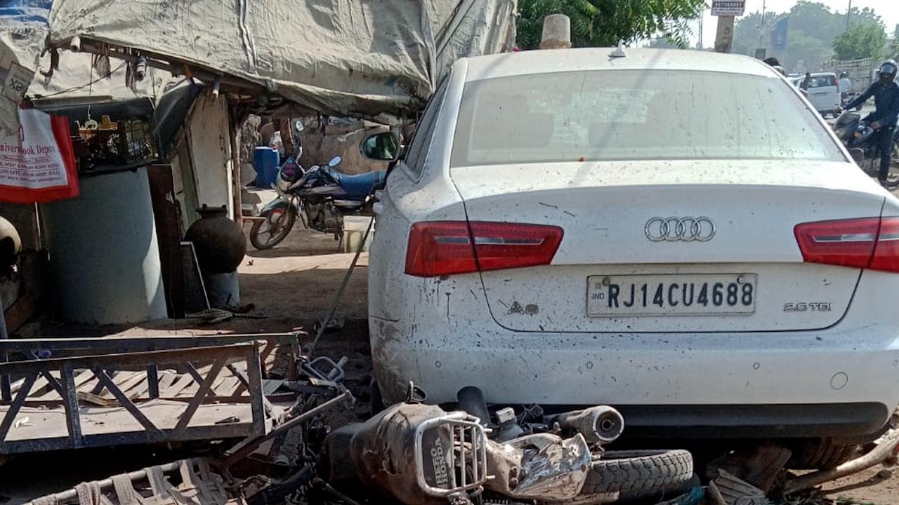 Caught On Camera: Speeding Audi hits bikes and huts in Jodhpur, 1 killed