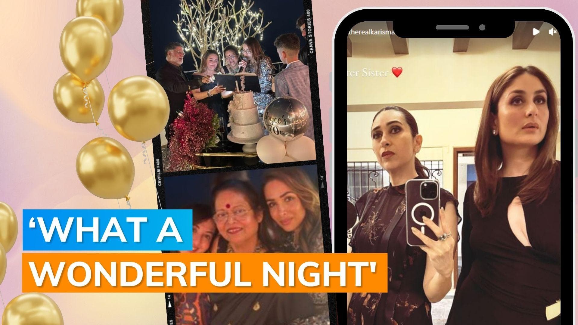 Arjun Kapoor, Kareena Kapoor, Karisma Kapoor join Malaika and Amrita Arora for their mom's birthday bash 