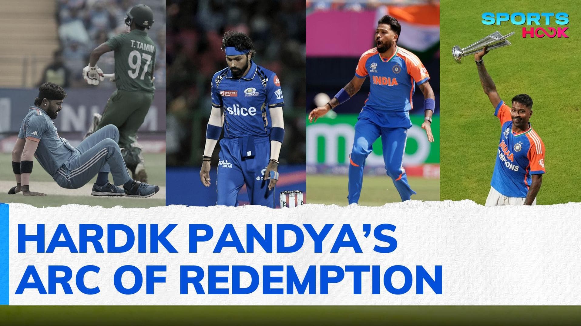 Hardik Pandya's arc of redemption: From ankle injury and IPL woes with Mumbai to T20 World Cup glory
